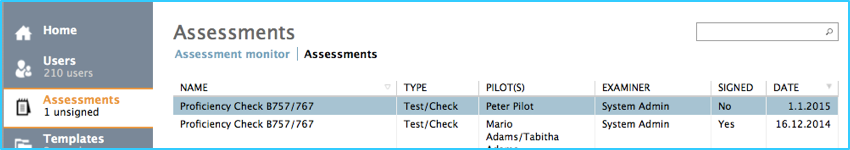 New assessment created