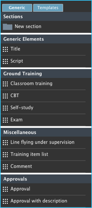 Curriculum editor toolbox