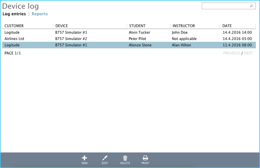 Log entries