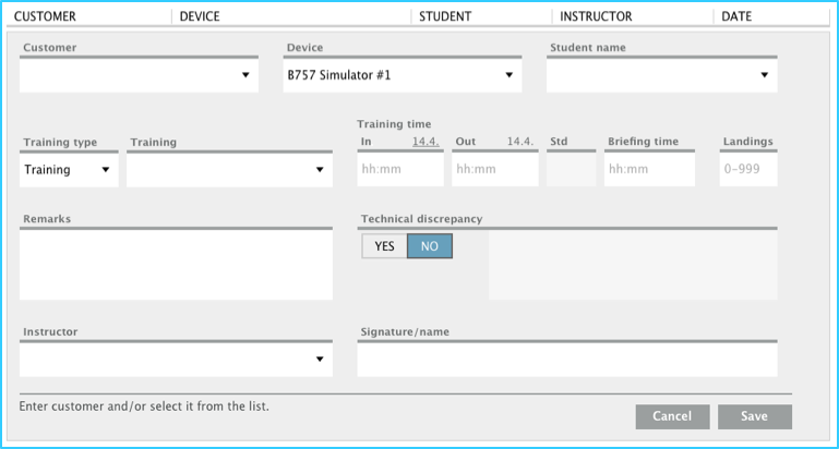 Create new Device Log entry