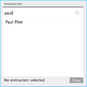 Reports filter search