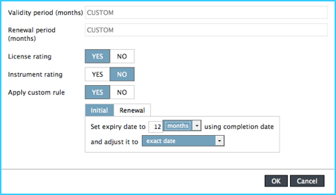 Apply custom rule: Initial tab