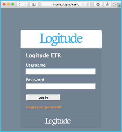 Login page