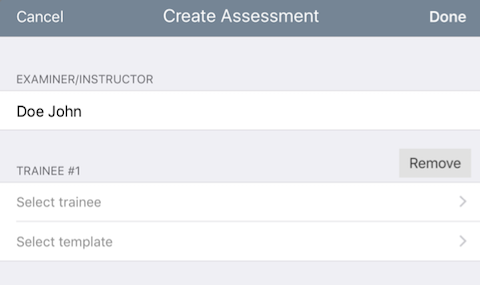 Create Assessment window