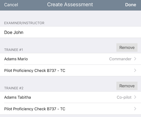 Assessment with two trainees